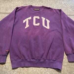 Vintage TCU Jansport Crewneck Sweatshirt XL Horned Frogs NCAA Patches University